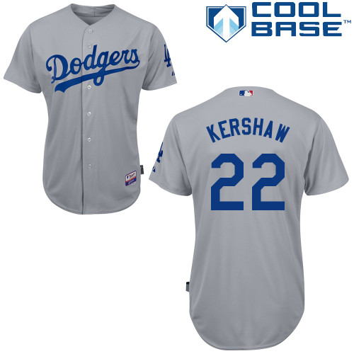Clayton Kershaw #22 Youth Baseball Jersey-L A Dodgers Authentic 2014 Alternate Road Gray Cool Base MLB Jersey